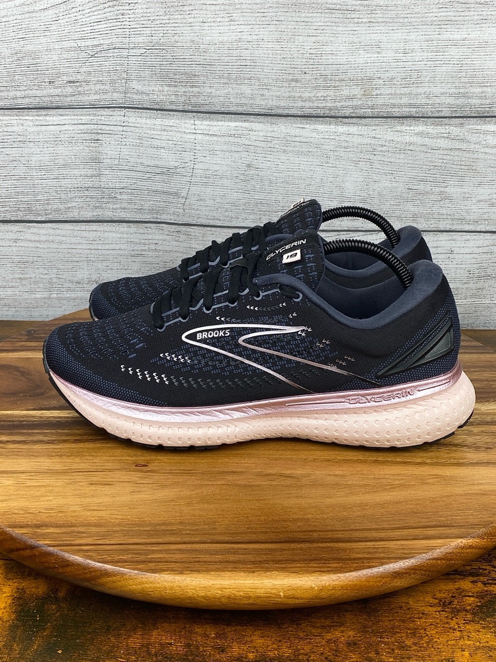 Brooks Glycerin 19 Wide Black Pink Running Shoe 1203431D074 Women’s Size 10.5 D